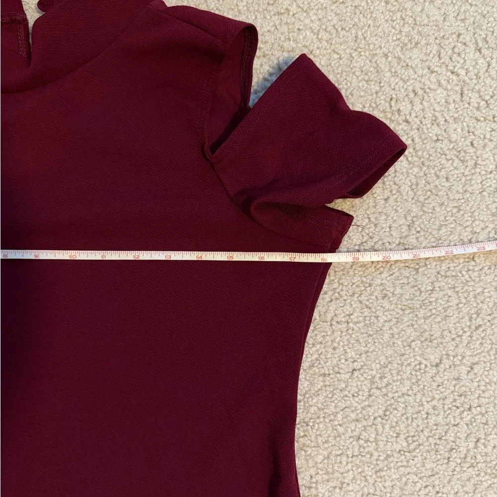 Olivia Matthews Rich Burgundy Midi Dress with stretchy material - Picture 4 of 6